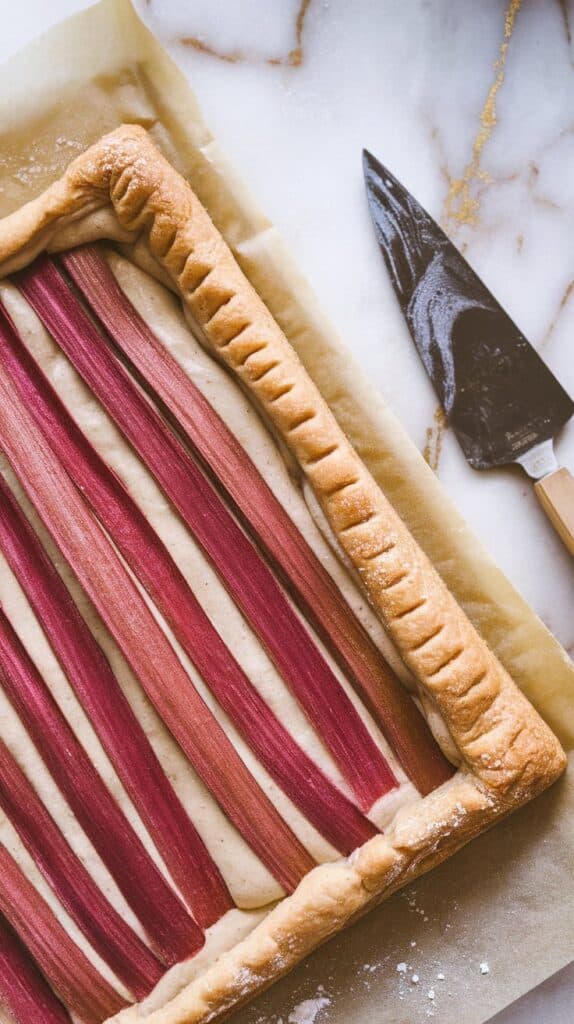 Rhubarb Almond Tart with Cardamom