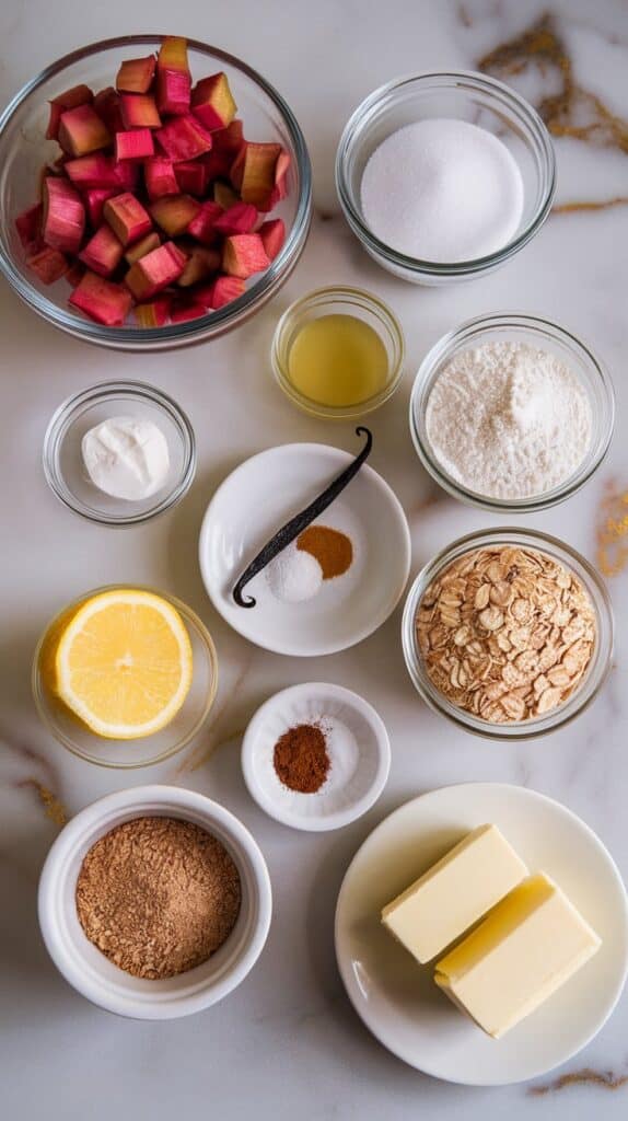 Rhubarb Vanilla Bean Crumble