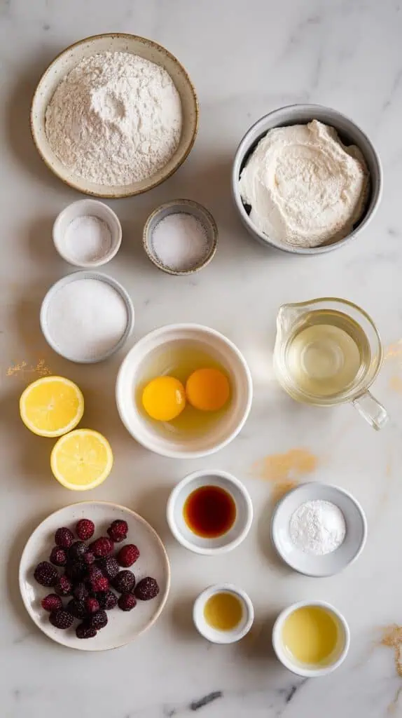 Mulberry Lemon Ricotta Cake