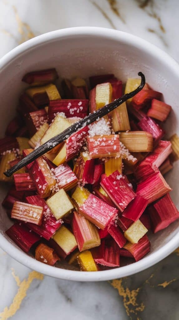 Rhubarb Vanilla Bean Crumble