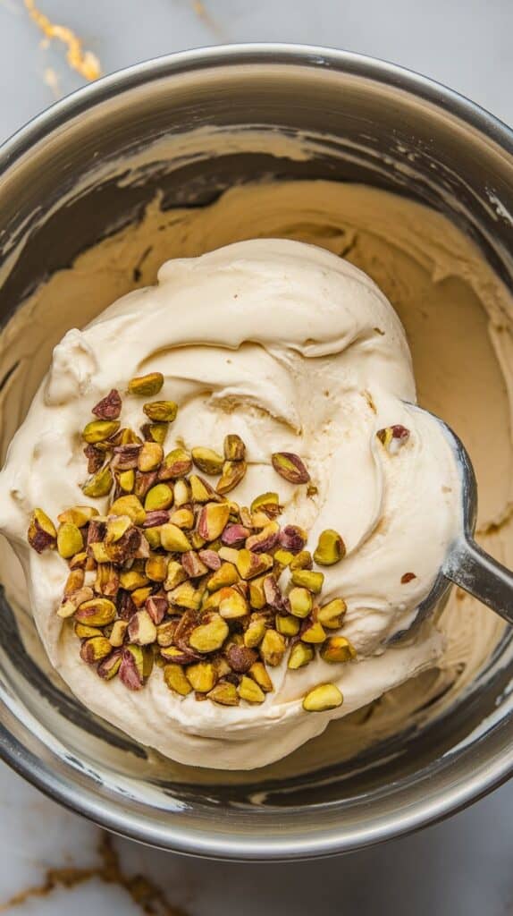 Rhubarb and Pistachio Ice Cream
