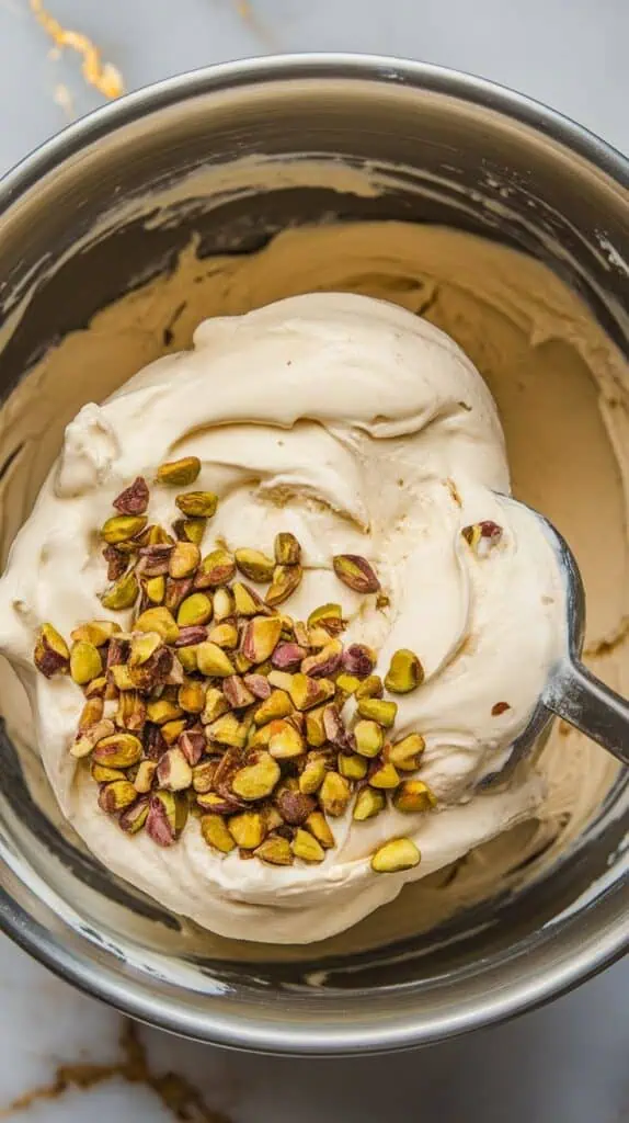 Rhubarb and Pistachio Ice Cream