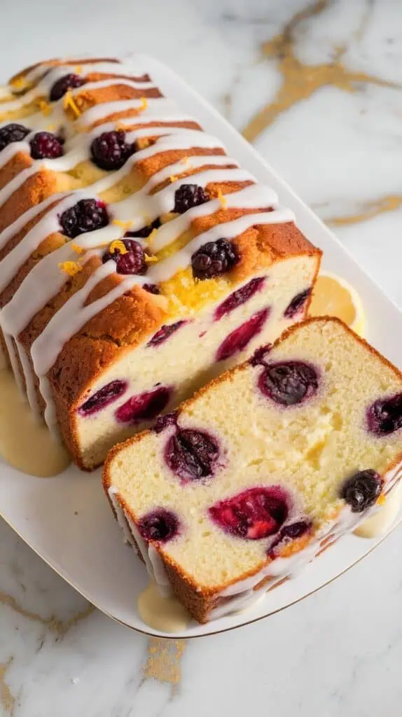 Mulberry Lemon Ricotta Cake