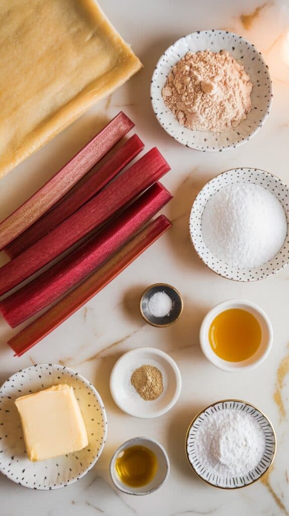 Rhubarb Almond Tart with Cardamom