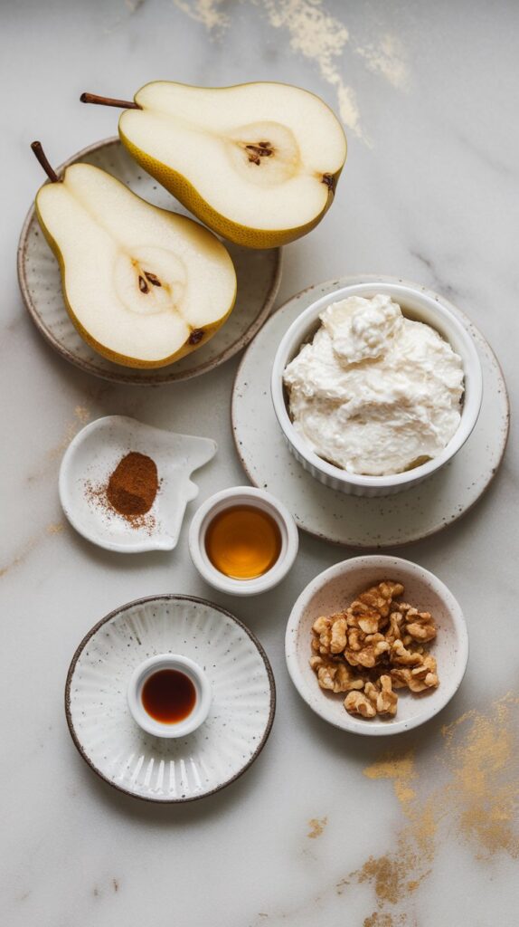 Cottage Cheese Baked Pears with Honey