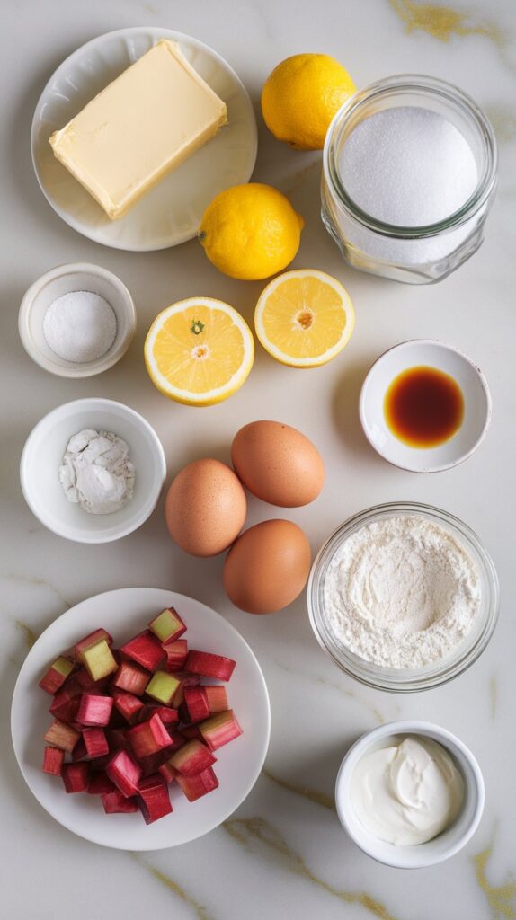 Rhubarb Lemon Pound Cake