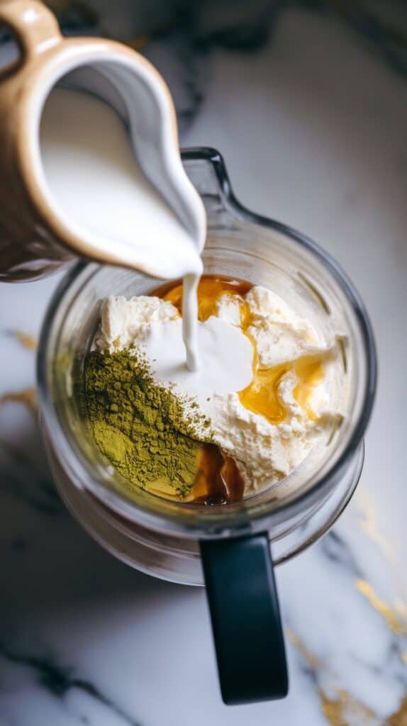 Cottage Cheese Matcha Pudding