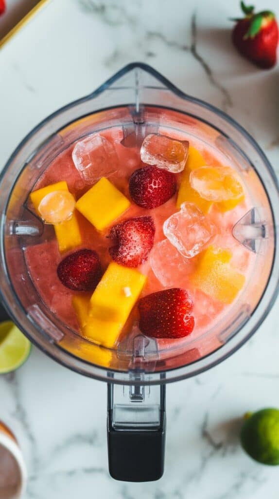 Strawberry Mango Moscato Slushies