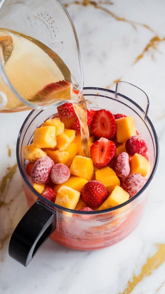 Strawberry Mango Moscato Slushies