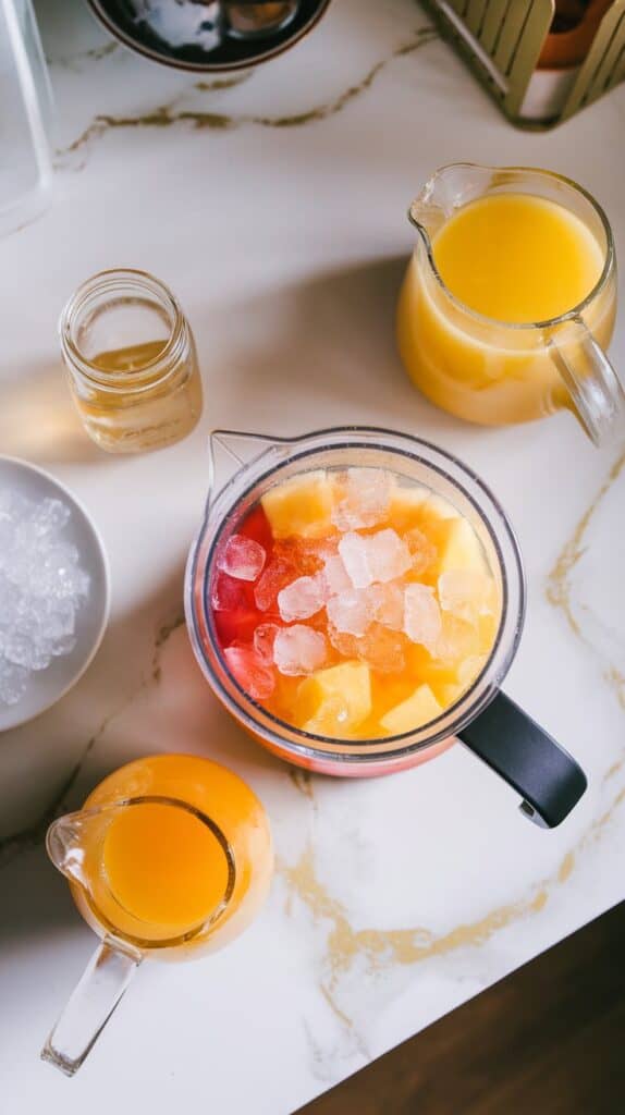 tropical rum punch slushie