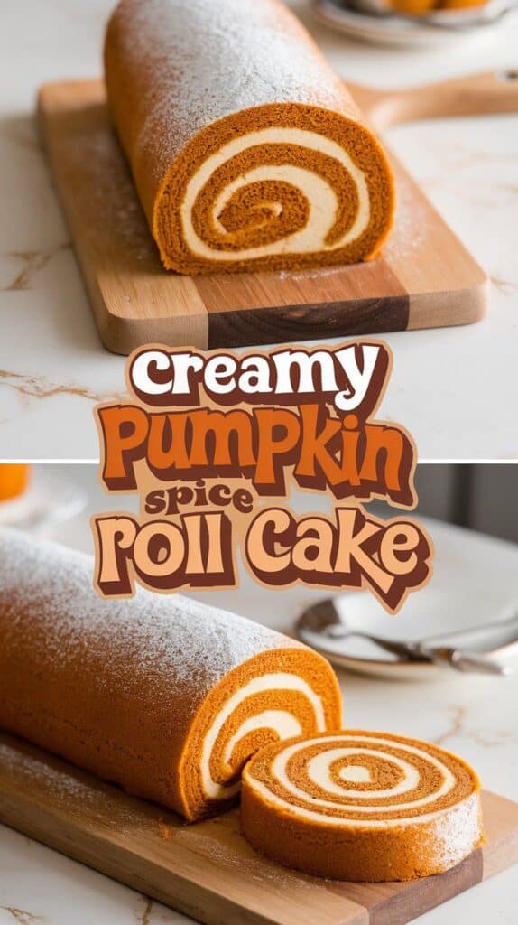 Creamy Pumpkin Spice Roll Cake