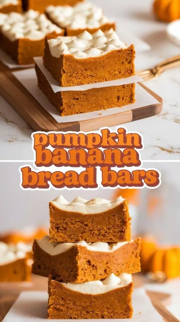 Pumpkin Banana Bread Bars