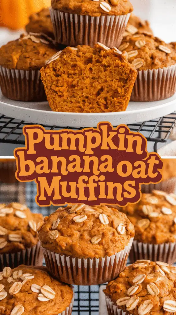 Pumpkin Banana Oat Muffins