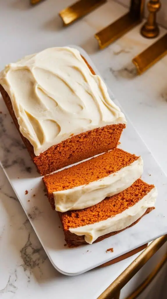 Pumpkin Bread with Cream Cheese Frosting