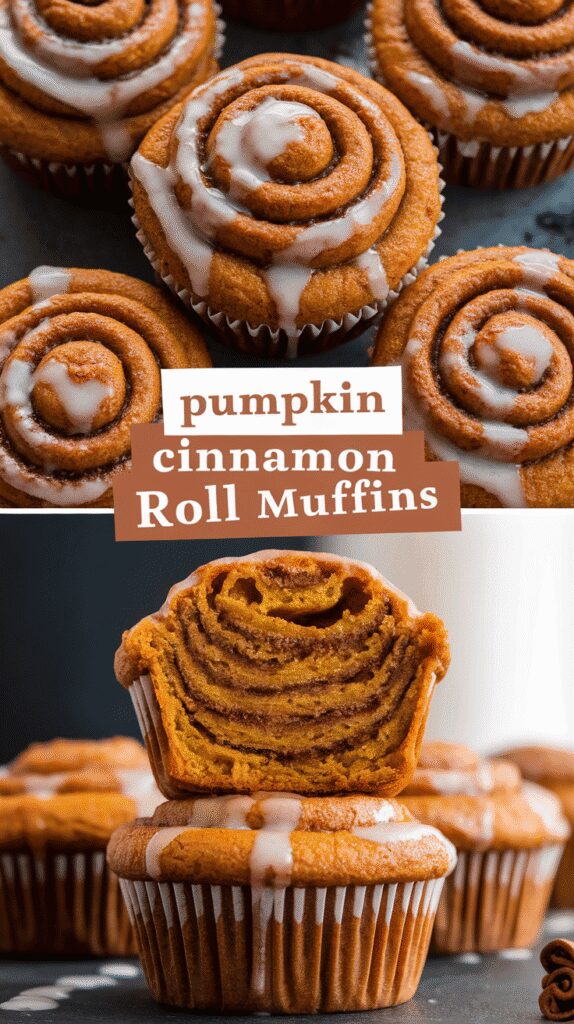 Pumpkin Cinnamon Roll Muffins
