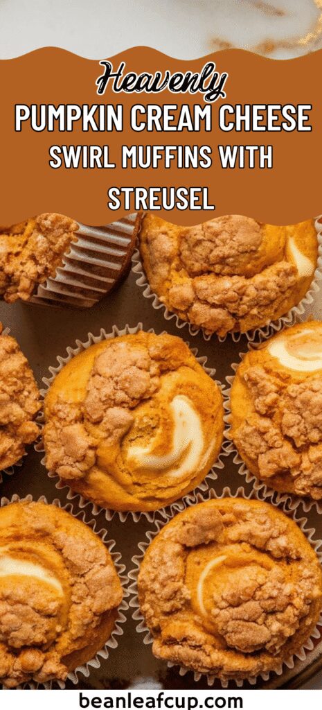Pumpkin Cream Cheese Swirl Muffins with Streusel