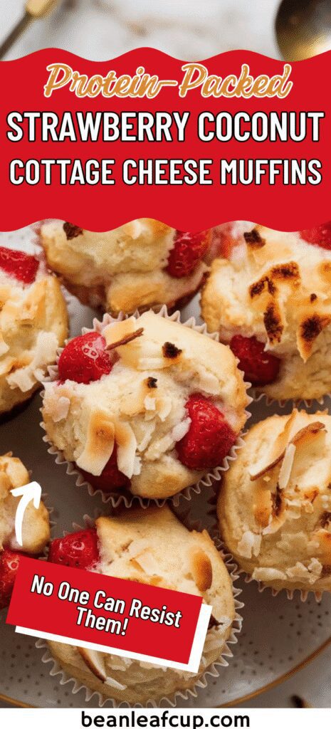 Strawberry Coconut Cottage Cheese Muffins