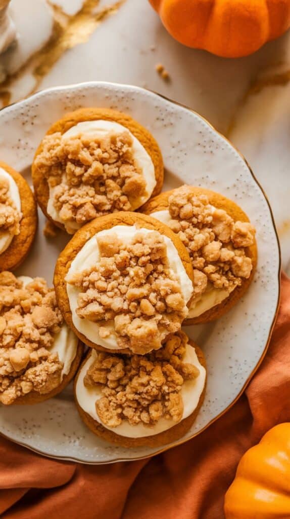 Pumpkin Cream Cheese Crumble Cookies