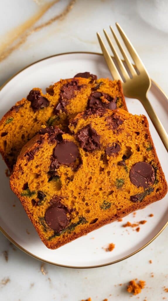 Pumpkin Zucchini Chocolate Chip Bread