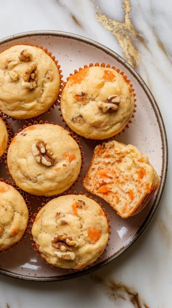 Carrot Walnut Cottage Cheese Muffins