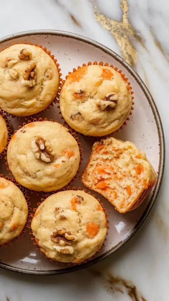 Carrot Walnut Cottage Cheese Muffins