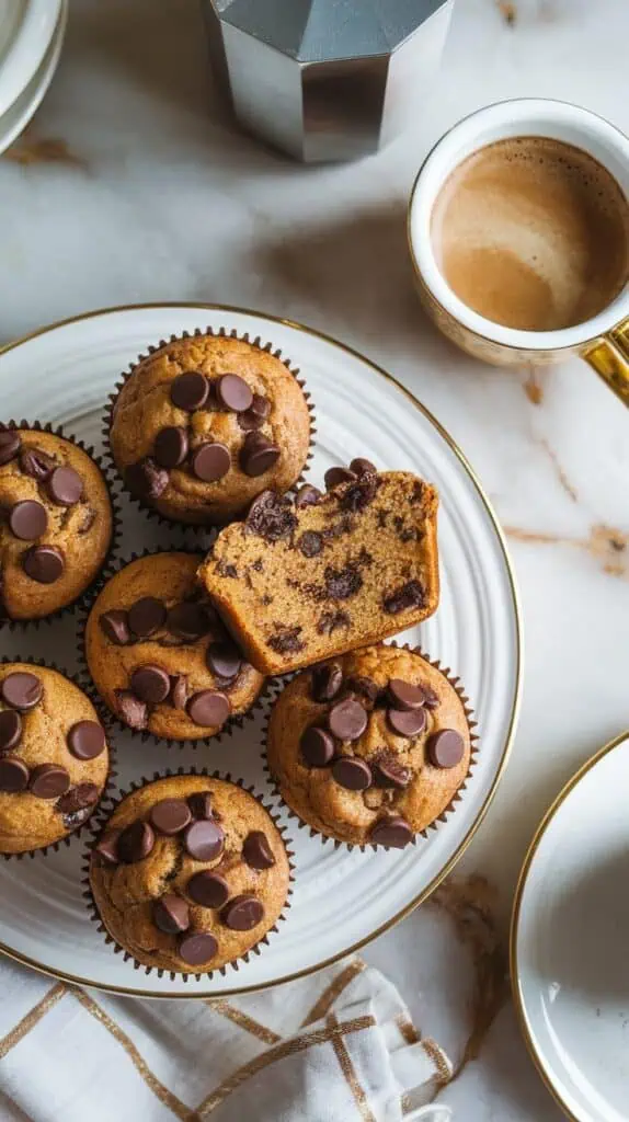 Espresso Chocolate Chip Cottage Cheese Muffins