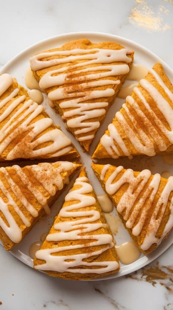 Pumpkin Scones with Pumpkin Glaze