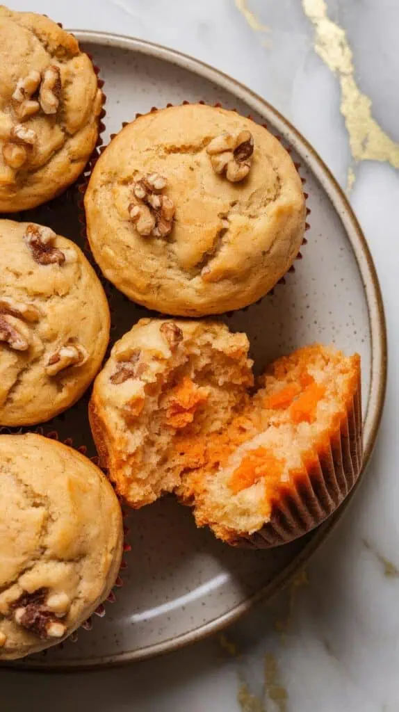 Carrot Walnut Cottage Cheese Muffins
