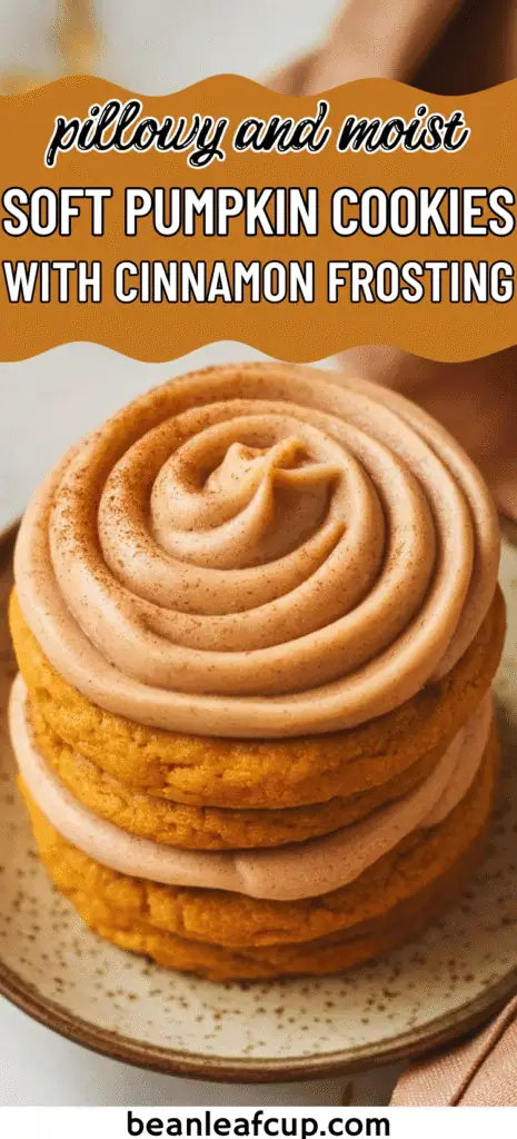 Soft Pumpkin Cookies with Cinnamon Frosting