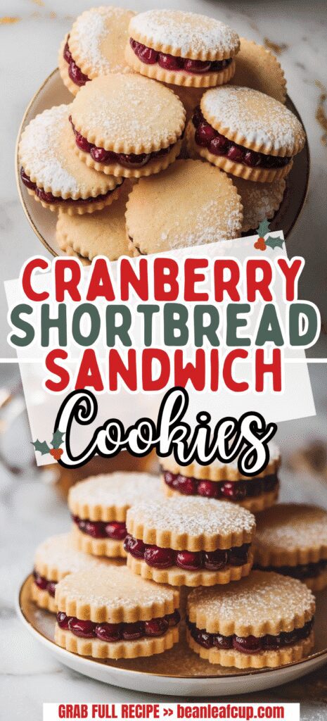 Cranberry Shortbread Sandwich Cookies