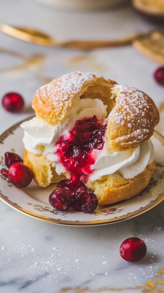 Cranberry Cream Puffs