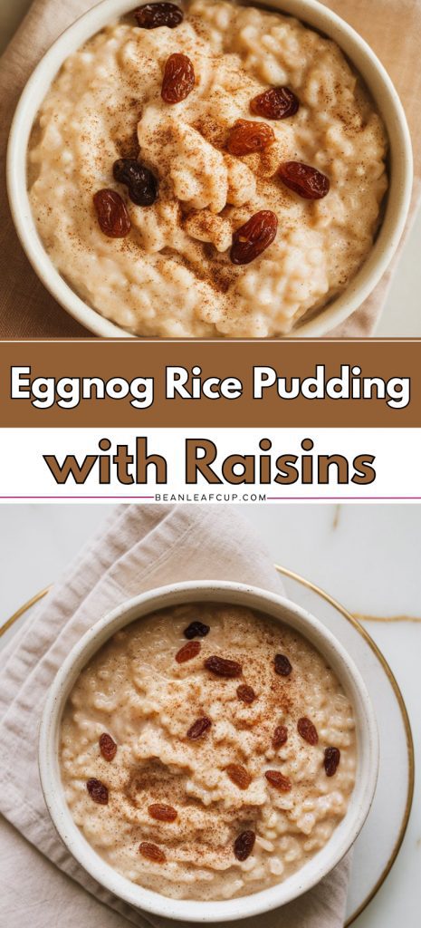 Eggnog Rice Pudding with Raisins