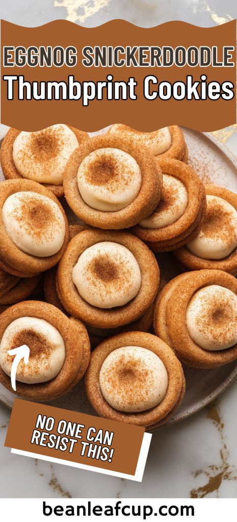 Eggnog Snickerdoodle Thumbprint Cookies