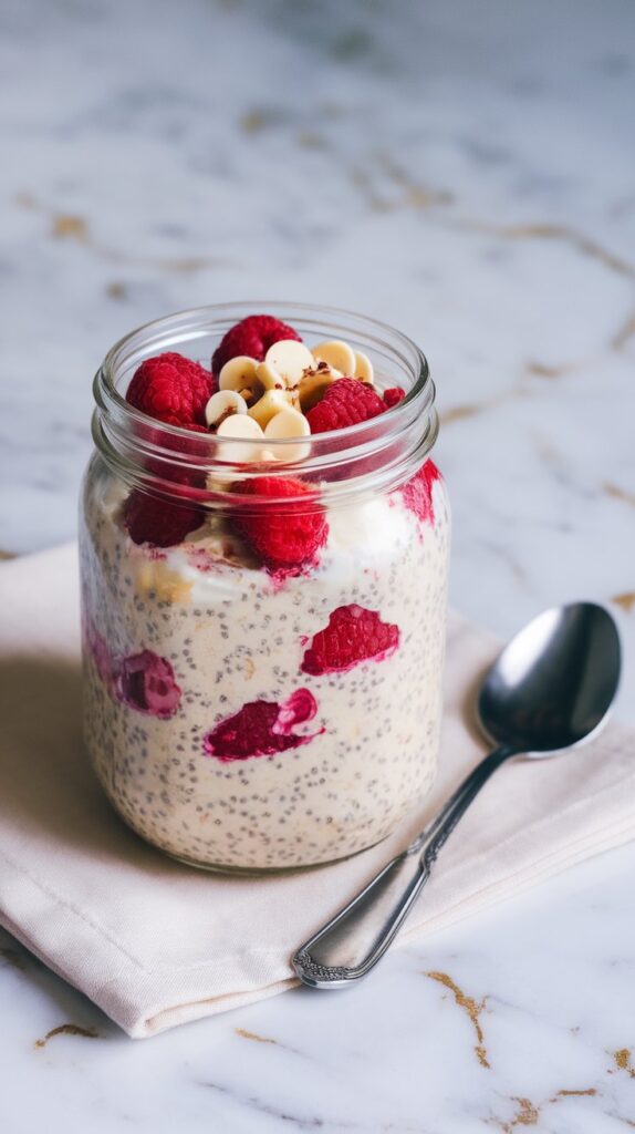 White Chocolate Raspberry Overnight Oats