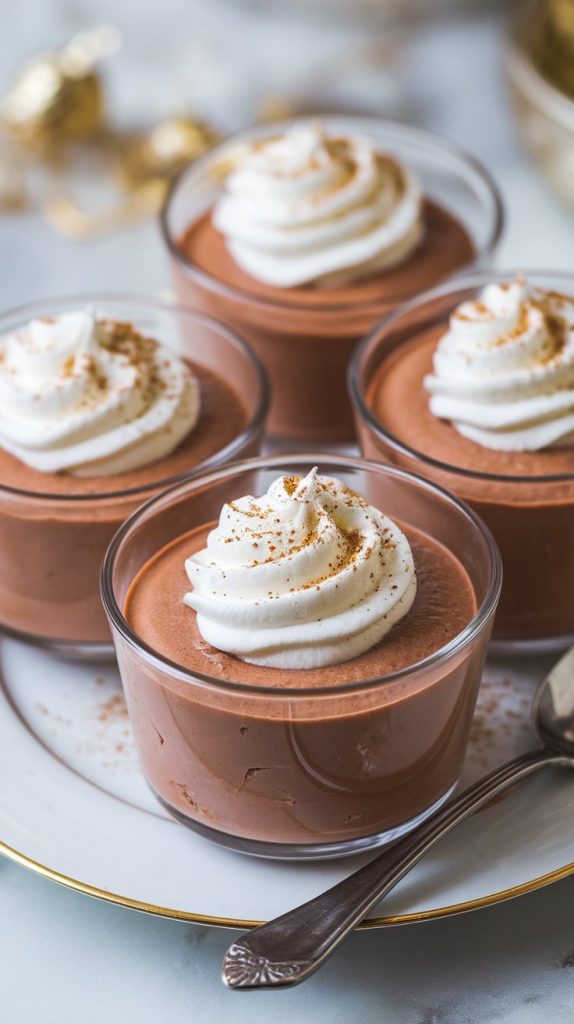 Chocolate Eggnog Mousse Cups