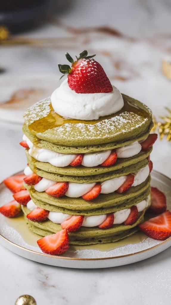 Matcha Christmas Tree Pancakes