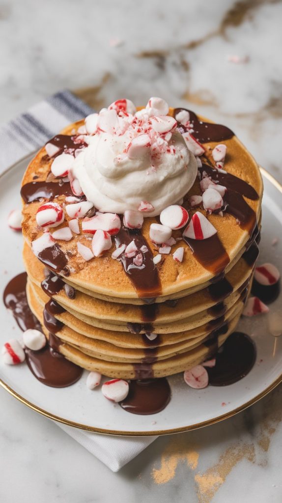 Peppermint Chocolate Chip Pancakes