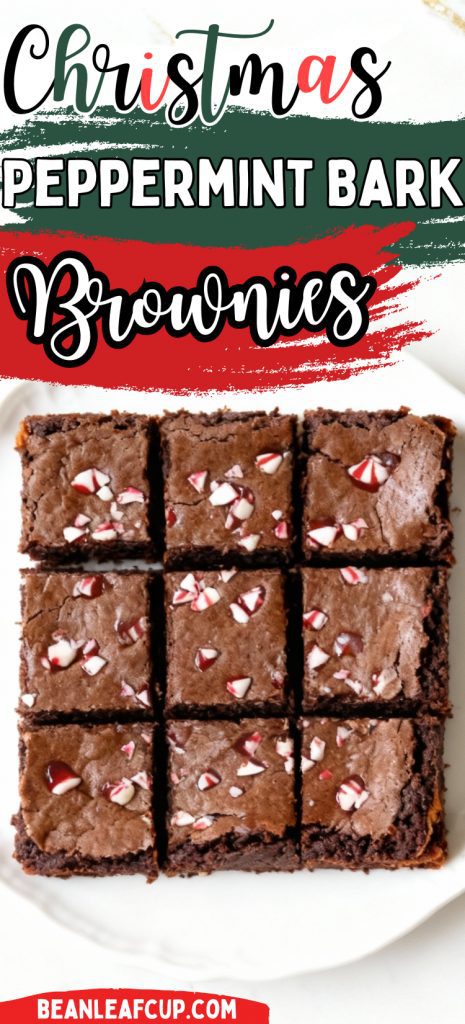 Christmas Peppermint Bark Brownies