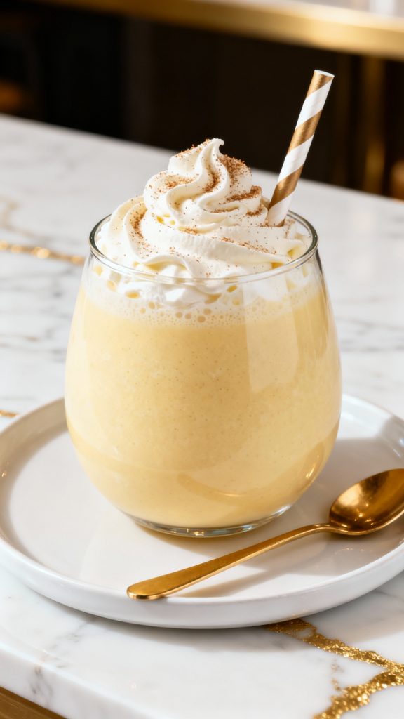 Eggnog Milkshake with Vanilla Ice Cream