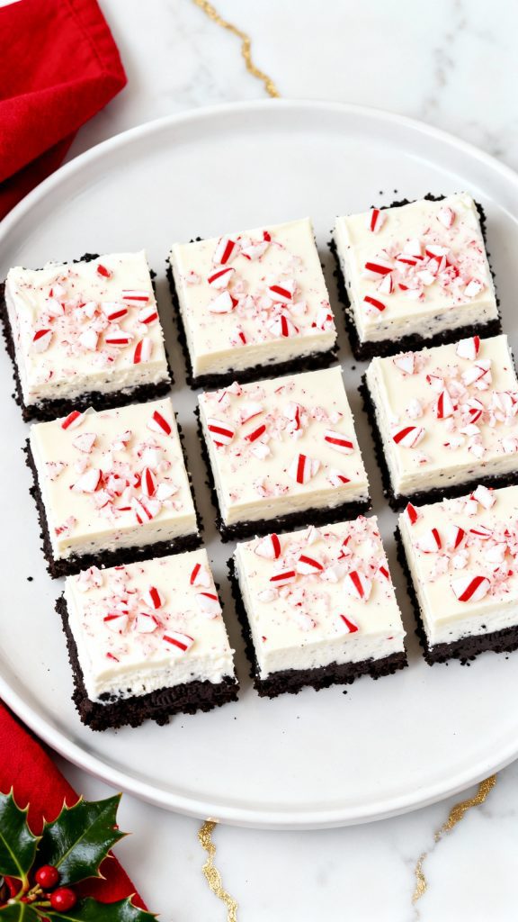 Christmas Morning No Bake Peppermint Bars