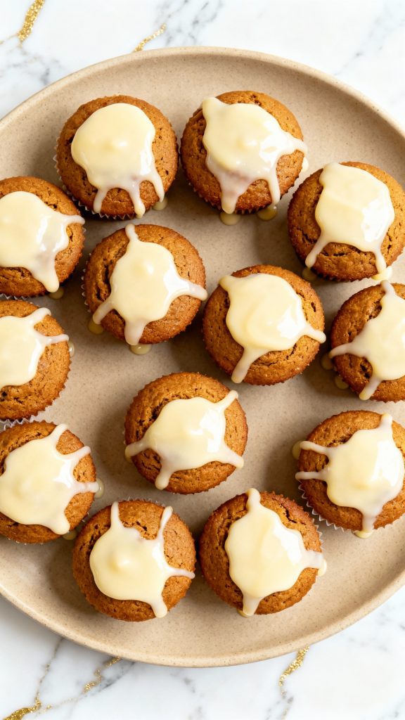 Gingerbread Muffins with Lemon Glaze