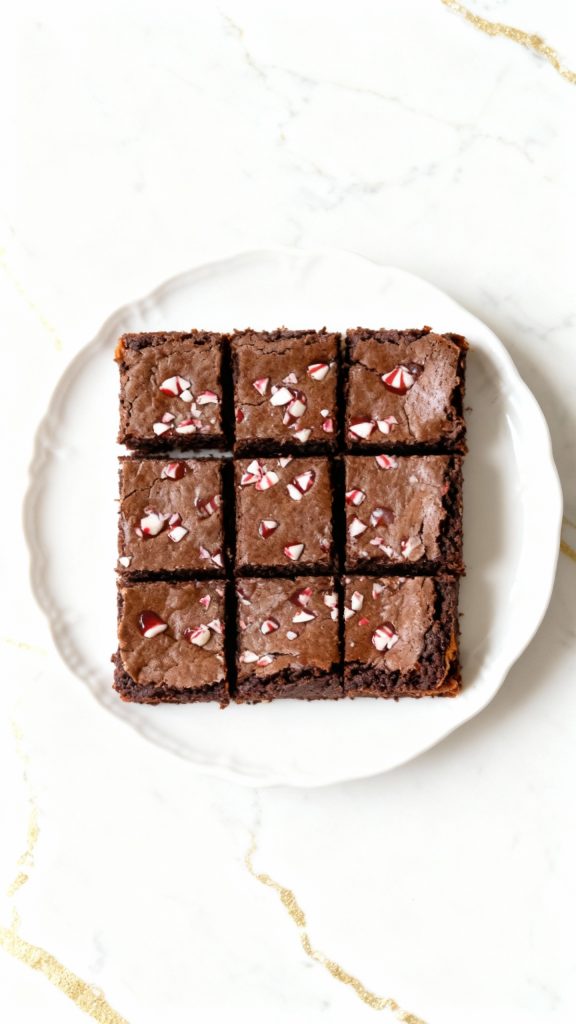 Christmas Peppermint Bark Brownies