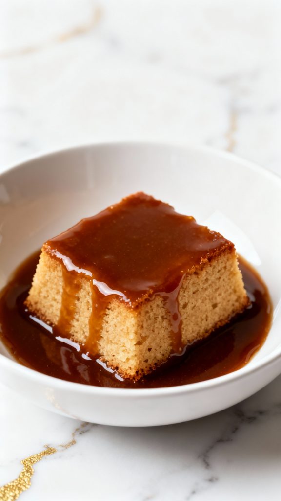 Gingerbread Pudding Cake with Toffee Sauce