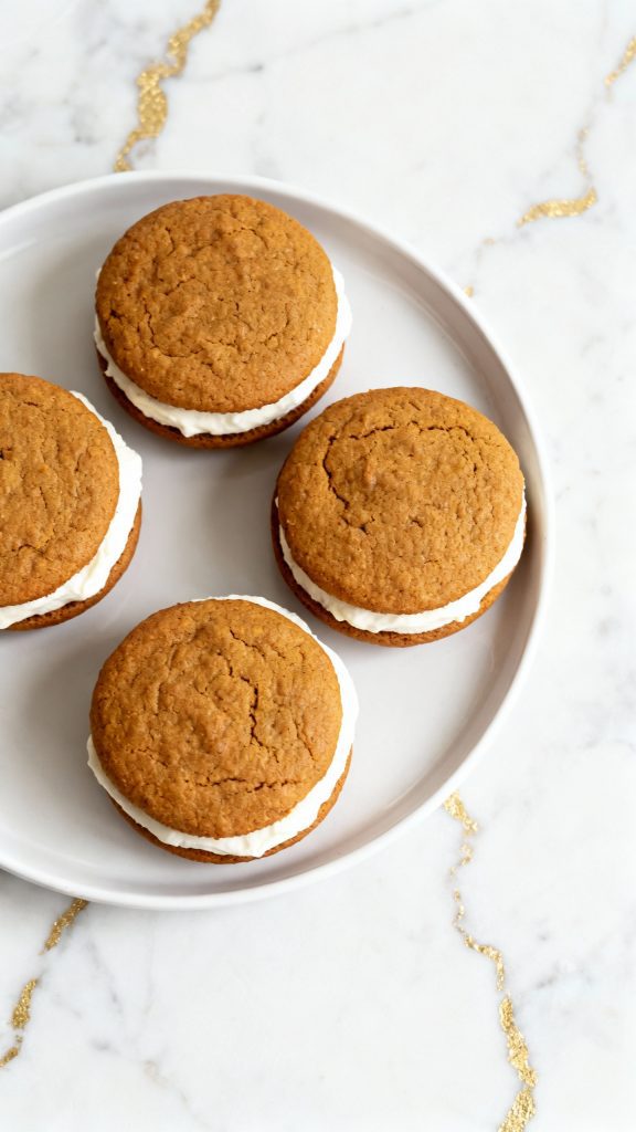Gingerbread Whoopie Pies with Cream Cheese Filling