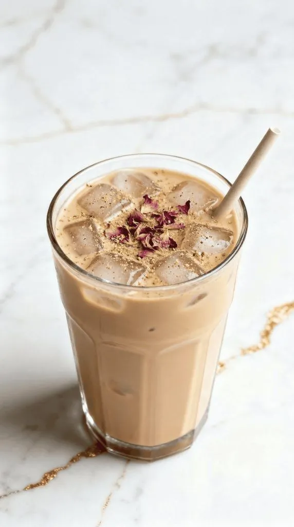 Iced Cardamom Rose Latte