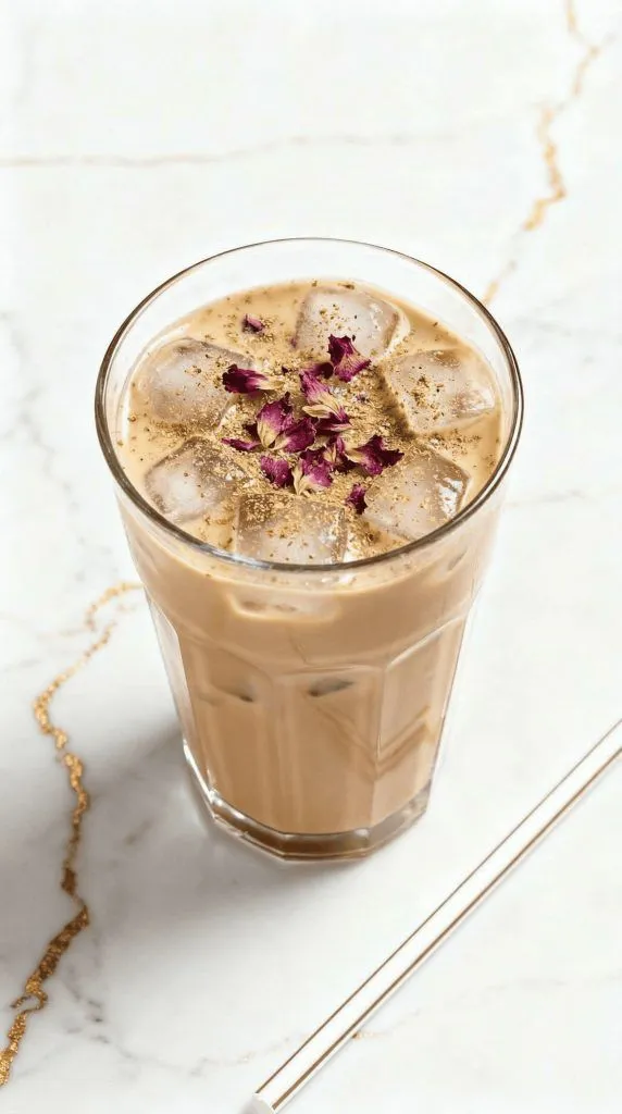Iced Cardamom Rose Latte