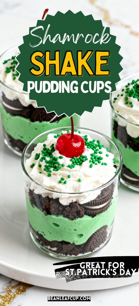Shamrock Shake Pudding Cups 1
