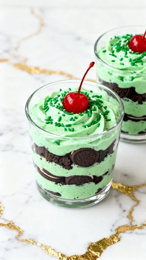 Shamrock Shake Pudding Cups