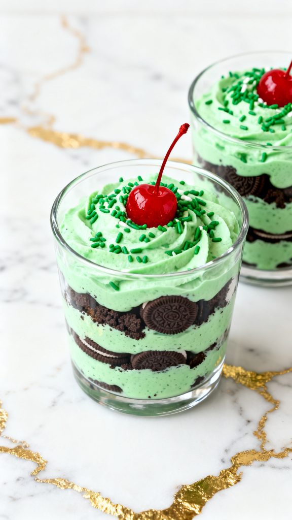 Shamrock Shake Pudding Cups