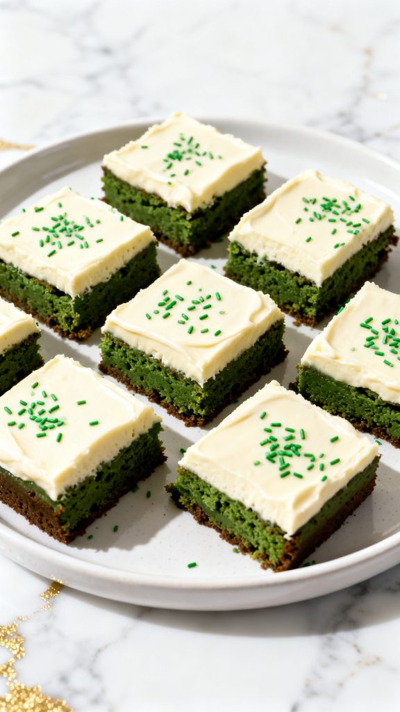 Green Velvet Brownies with Cream Cheese Frosting